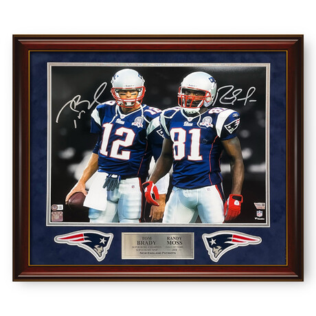 Tom Brady & Randy Moss // New England Patriots // Signed Photo + Framed