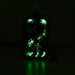 The Eclipse Flame,Meteorite and Black Fire Opal Titanium Dog Tag Pendant (23")