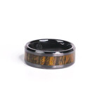 The Savage Line, Black Carbide Ring with Bocote Wood (10.5)