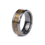 The Savage Line, Black Carbide Ring with Bocote Wood (10.5)