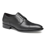 Italian Leather Cormac Cap Brogue // Black (8)