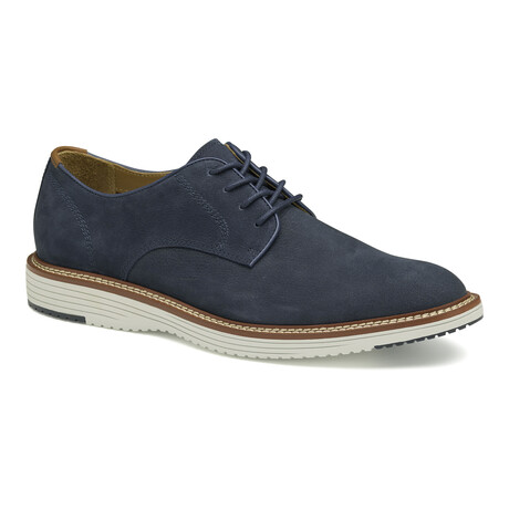 Tumbled Nubuck Upton Plain Toe Derby // Navy (8)
