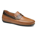 Leather & Leather Croc Embossed Cort 2.0 Penny Loafer // Tan + Brown (8)