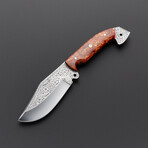 Steel Hand Engraved Knife // 7018