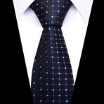 Formal Men’s Necktie // Navy Grid Dot