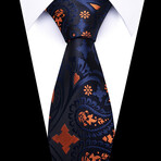 Formal Men’s Necktie // Midnight Paisley Orange