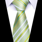 Formal Men’s Necktie // Mint Green Striped Elegance