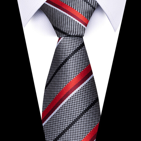 Formal Men’s Necktie // Charcoal Red Executive