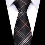 Formal Men’s Necktie // Charcoal Brown Check
