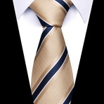 Formal Men’s Necktie // Navy Gold Regent Stripe