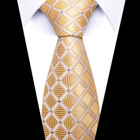 Formal Men’s Necktie // Golden Lattice