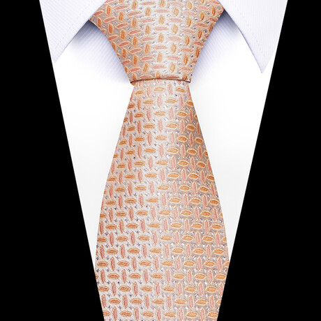 Formal Men’s Necktie // Peach Gold Medallion
