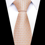 Formal Men’s Necktie // Peach Gold Medallion