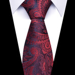Formal Men’s Necktie // Burgundy & Black Paisley