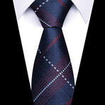 Formal Men’s Necktie // Midnight Navy Burgundy & Silver Stripes