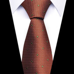 Formal Men’s Necktie // Autumn Bronze Pin Dot