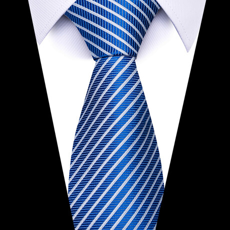 Formal Men’s Necktie // Ice Blue Lines