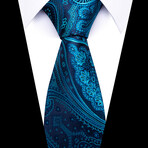Formal Men’s Necktie // Midnight Teal Paisley