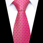 Formal Men’s Necktie // Hot Pink Grid