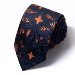 Formal Men’s Necktie // Midnight Paisley Orange