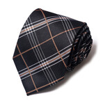 Formal Men’s Necktie // Charcoal Brown Check