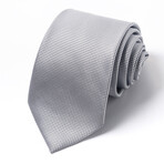 Formal Men’s Necktie // Metallic Silver Grid