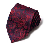 Formal Men’s Necktie // Burgundy & Black Paisley