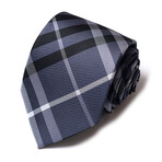 Formal Men’s Necktie // Slate Grey & Charcoal Checkered