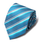Formal Men’s Necktie // Ocean Blue Striped Texture