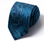 Formal Men’s Necktie // Midnight Teal Paisley