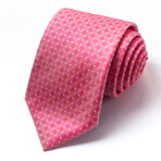 Formal Men’s Necktie // Hot Pink Grid