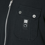 Cargo Zip Overshirt // Black (S)