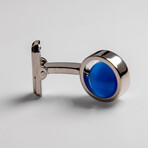 Genuine Cat's Eye Synthetic Sapphire Cufflink