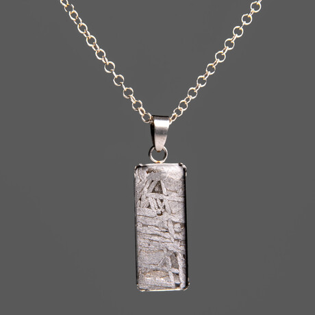 Genuine Muonionalusta Meteorite Pendant with 18" Sterling Silver Chain