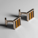 Genuine Tigers Eye with Onyx Cufflink
