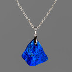 Genuine Natural Lapis Nugget with 18" Sterling Silver Chain