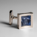 Genuine Sodalite Cufflink // 18. 7 g // v.2