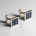 Genuine Lapis with Onyx Cufflink // 18. 7 g