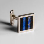 Genuine Lapis with Onyx Cufflink // 18. 7 g