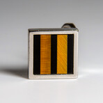 Genuine Tigers Eye with Onyx Cufflink