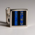 Genuine Lapis with Onyx Cufflink // 18. 7 g
