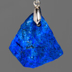 Genuine Natural Lapis Nugget with 18" Sterling Silver Chain