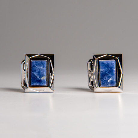 Genuine Sodalite Cufflink // 18. 7 g // v.1