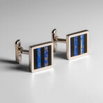 Genuine Lapis with Onyx Cufflink // 18. 7 g