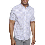 Flowers Print Short-Sleeve Button-Up // White (S)