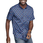 Rackets Print Short-Sleeve Button-Up // Navy (S)