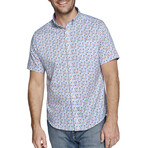 Rusters Print Short-Sleeve Button-Up // White (M)