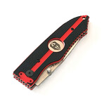 3.5" Snap Folding Knife // Thin Red Line Grip // Silver Combo Blade