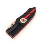 3.5" Snap Folding Knife // Thin Red Line Grip // Silver Combo Blade