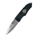 3.5" Snap Folding Knife // Flatline Black Grip // Silver Smooth Blade